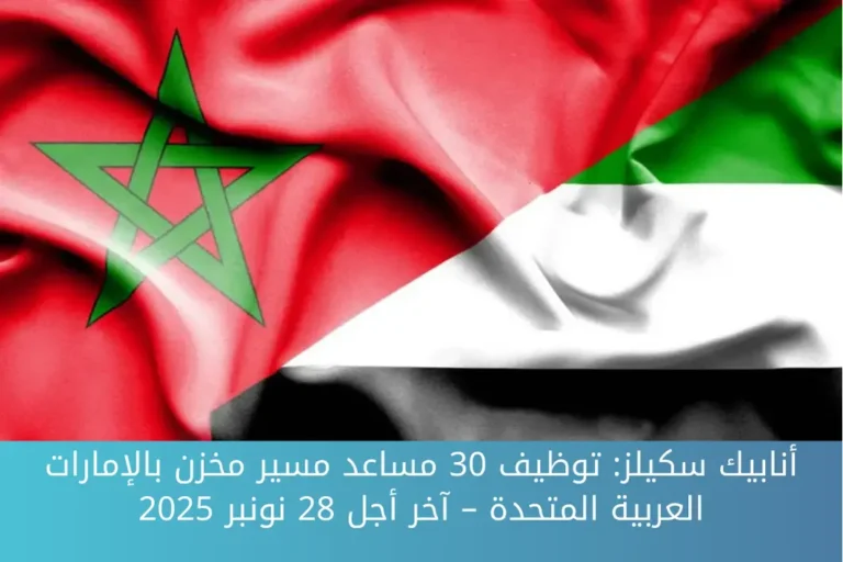 أنابيك سكيلز: توظيف 30 مساعد مسير مخزن بالإمارات العربية المتحدة – آخر أجل 28 نونبر 2025